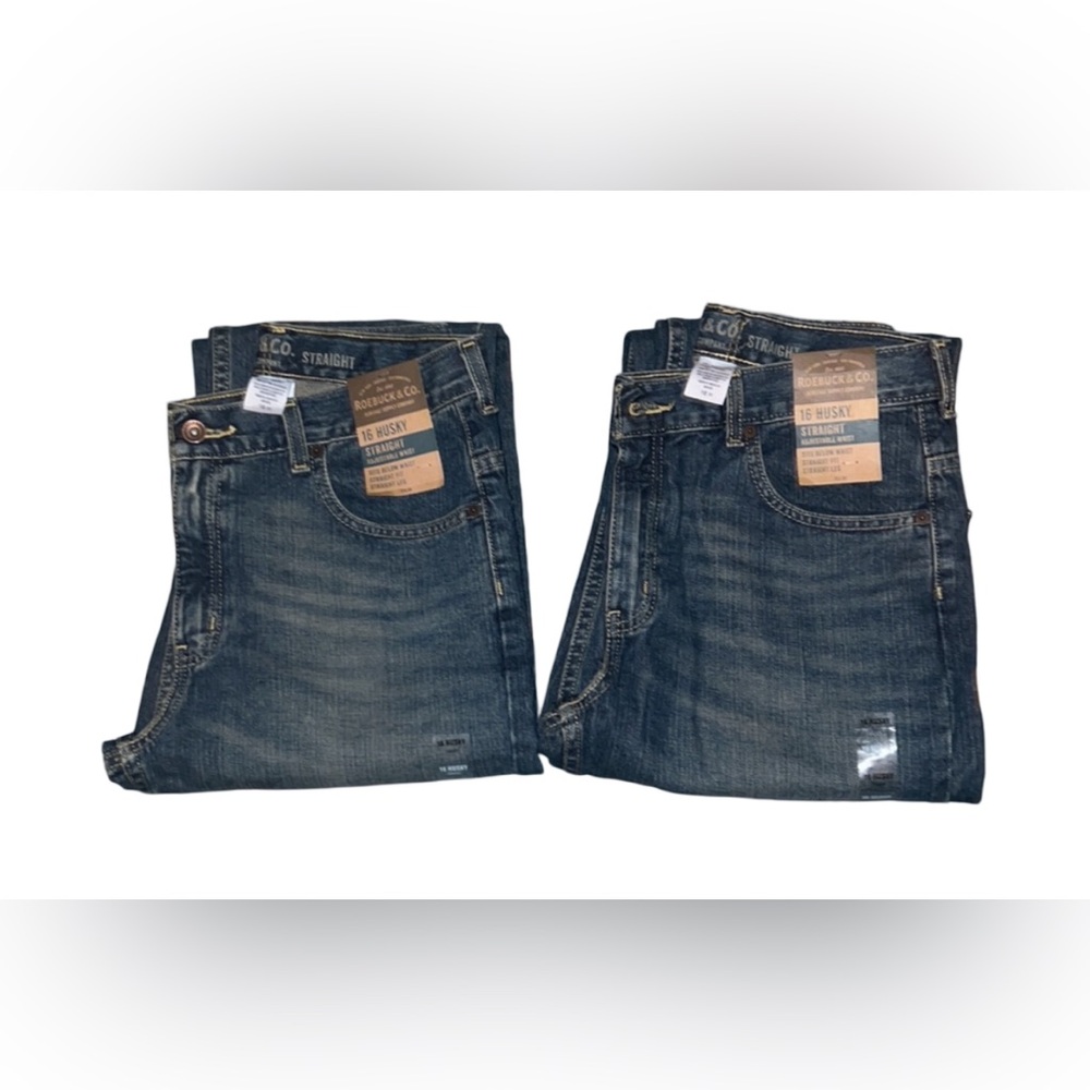 Roebuck & Co. Straight Adjustable Waist Boys Denim Jeans